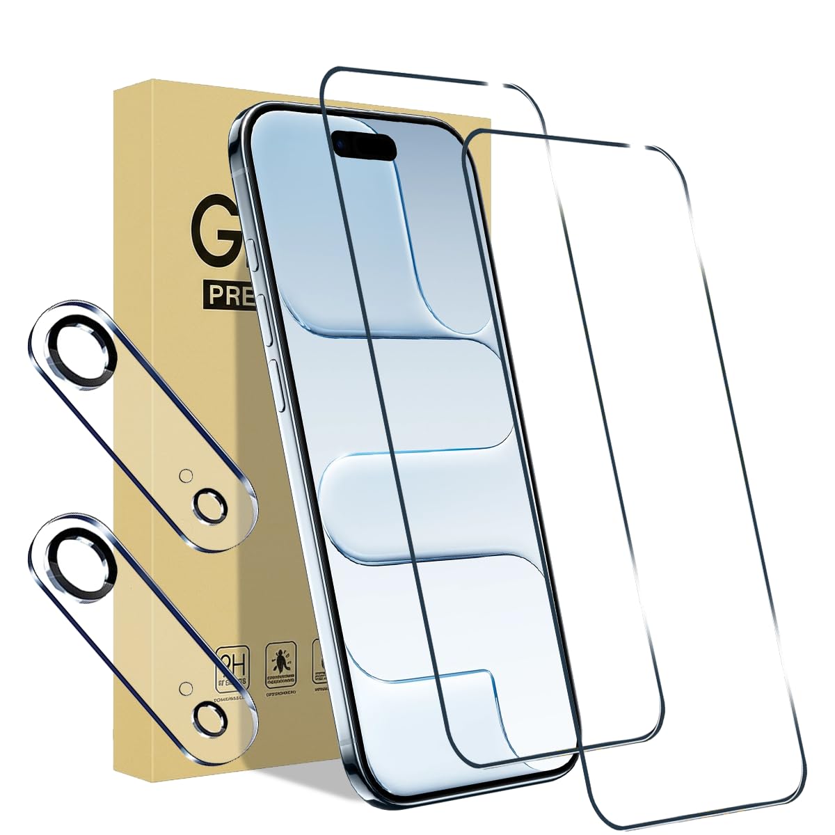 Screen Protector for iPhone Air 17 6.5" + Camera Lens Protector, Bubble Free | 9H Tempered Glass | Shatterproof | FHD Clarity | Case Friendly | 2+2