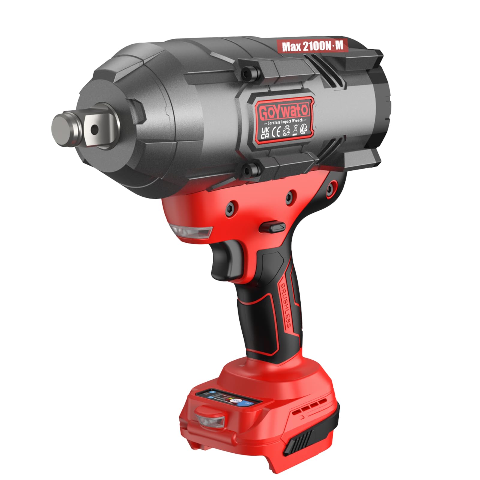 Llave de Impacto 2100Nm Compatible con Baterías Ma-kita 18V(Sin Batería) | 3/4" Pistola de Impacto con Luz LED, Motor Brushless 2800RPM, 3 Velocidades, Modo RSS, Solo Herramienta, para Automotriz