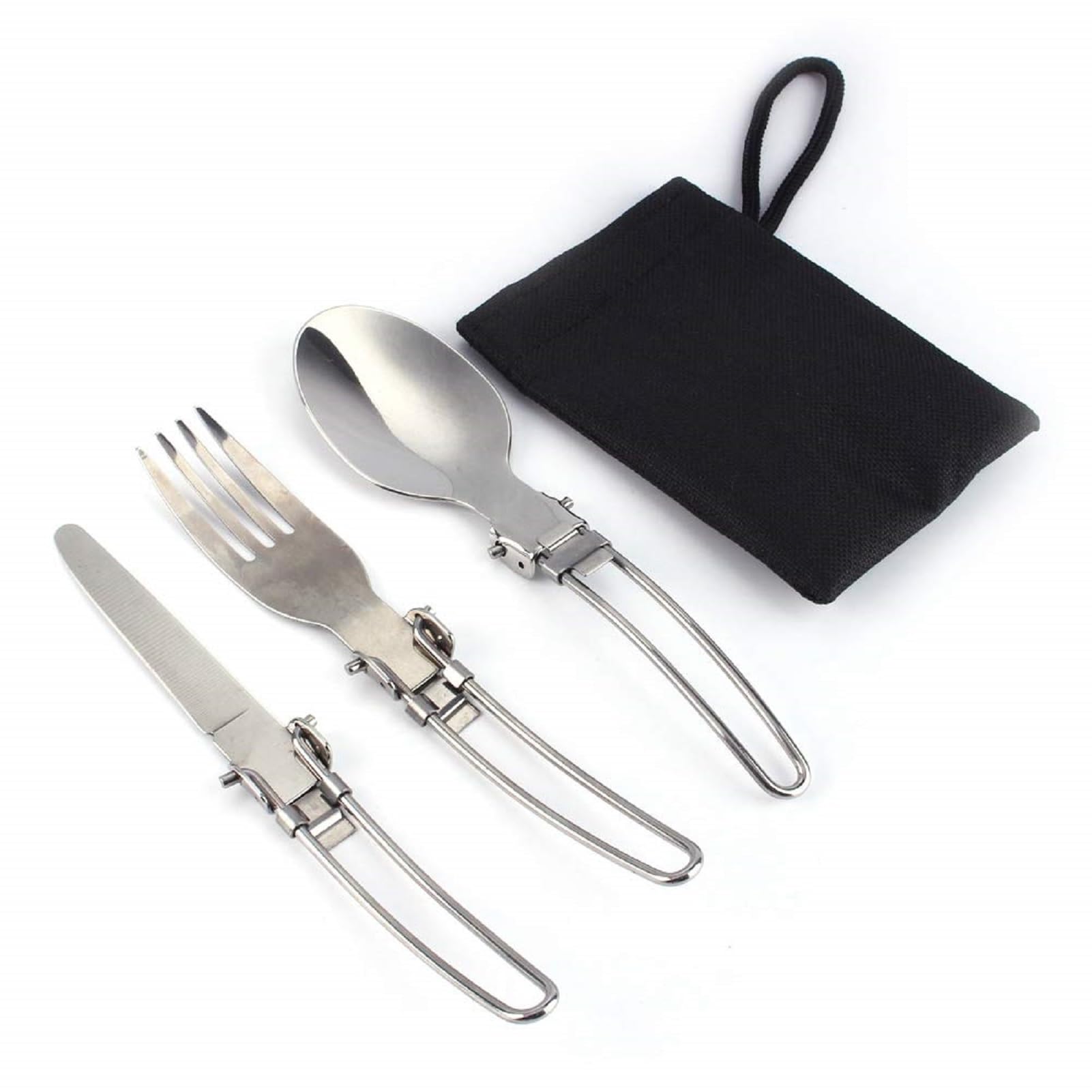 Leapiture Stainless Steel Tableware Portable Tableware Foldable Knife Fork Spoon Knife Traveling Knife Fork Spoon Set Outdoor Tableware Set Folding Cutlery Set