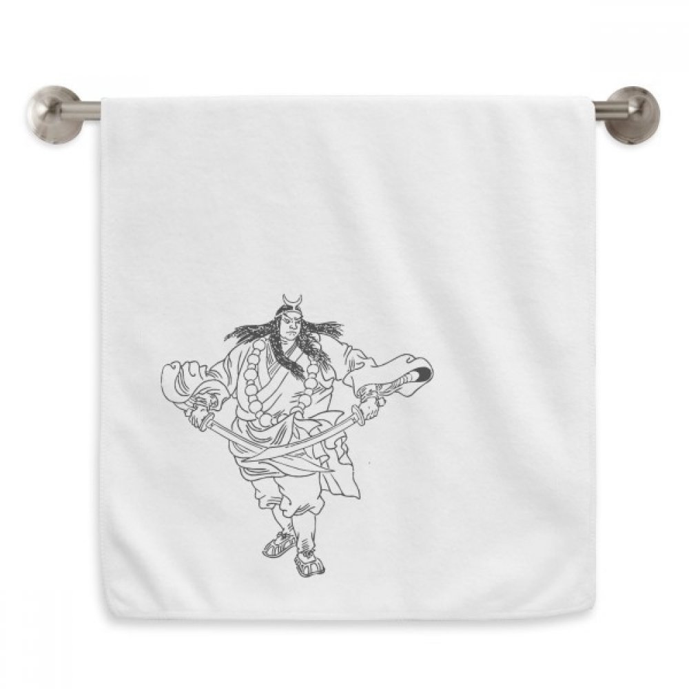 Serviette de toilette blanche 13x29 pouces motif figure Wusong