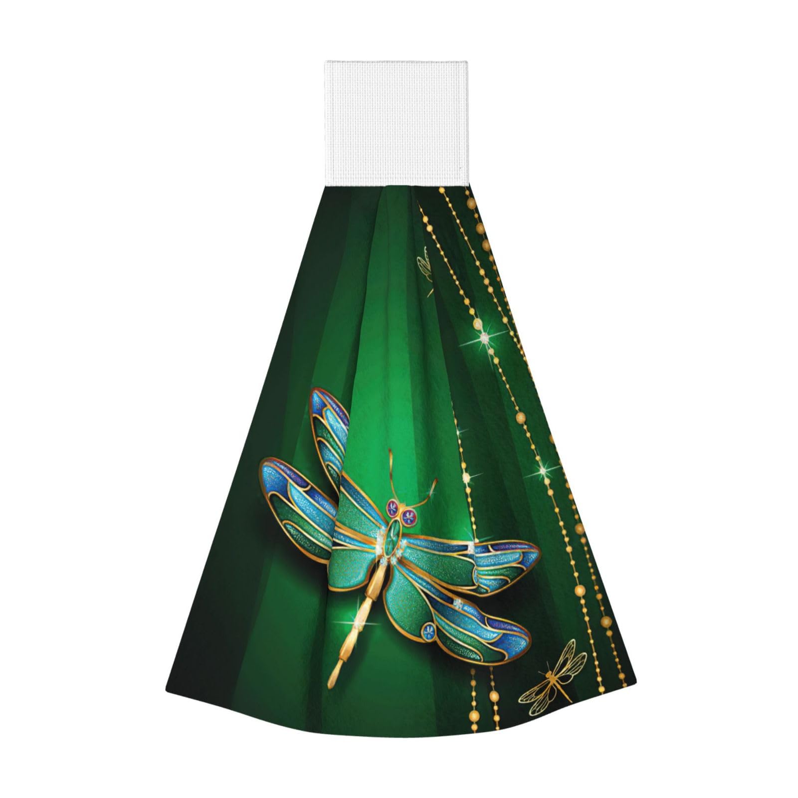 DUWAA Jewel Dragonfly Print Hanging Hand Towel Quick Dry Bathroom Towel Soft Kitchen Towel