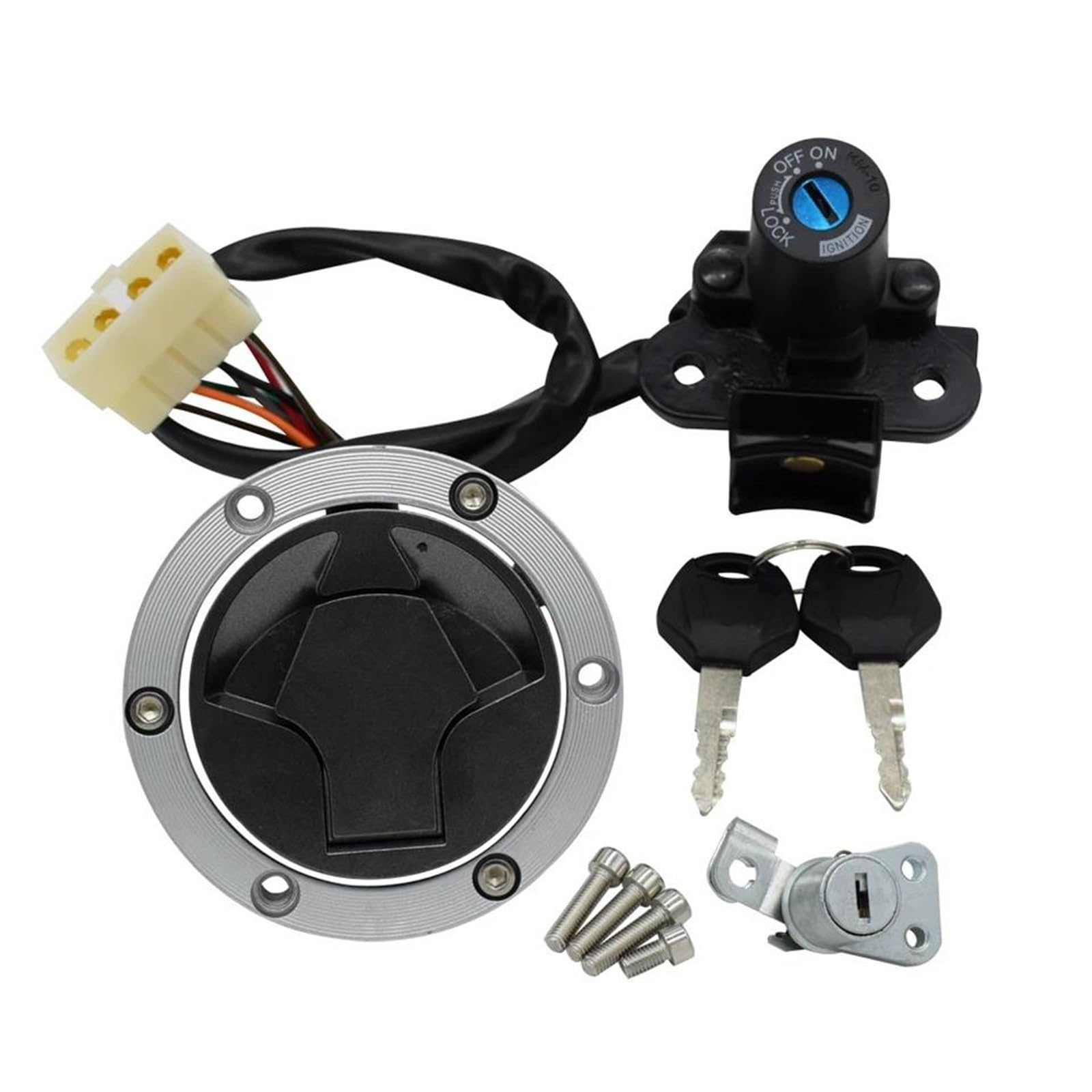 Per Kawasaki Per Ninja 250R EX250J Per 300 EX300A Kit Interruttore Di Accensione Per Moto Tappo Serbatoio Carburante Con 2 Chiavi