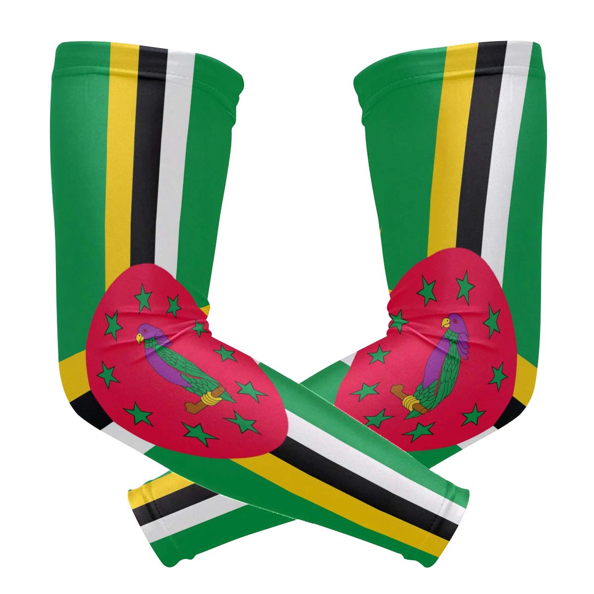 poeticcity Dominica Flag 1 Pair Arm Sports Sleeves Cooling Warmer UV Protection