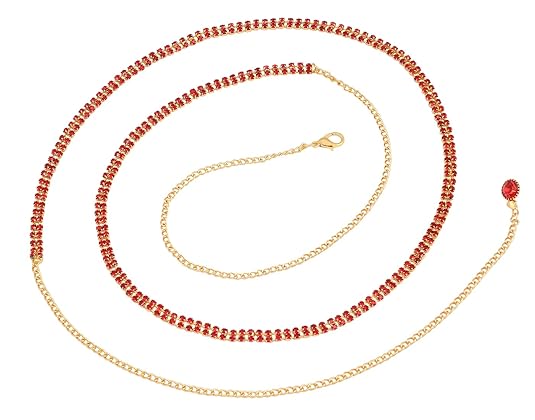 Vama Fashions Red colour Gold belt kamarbandh waist Belly chain western ottiyanam hip chain for lehanga kamarpatta for women