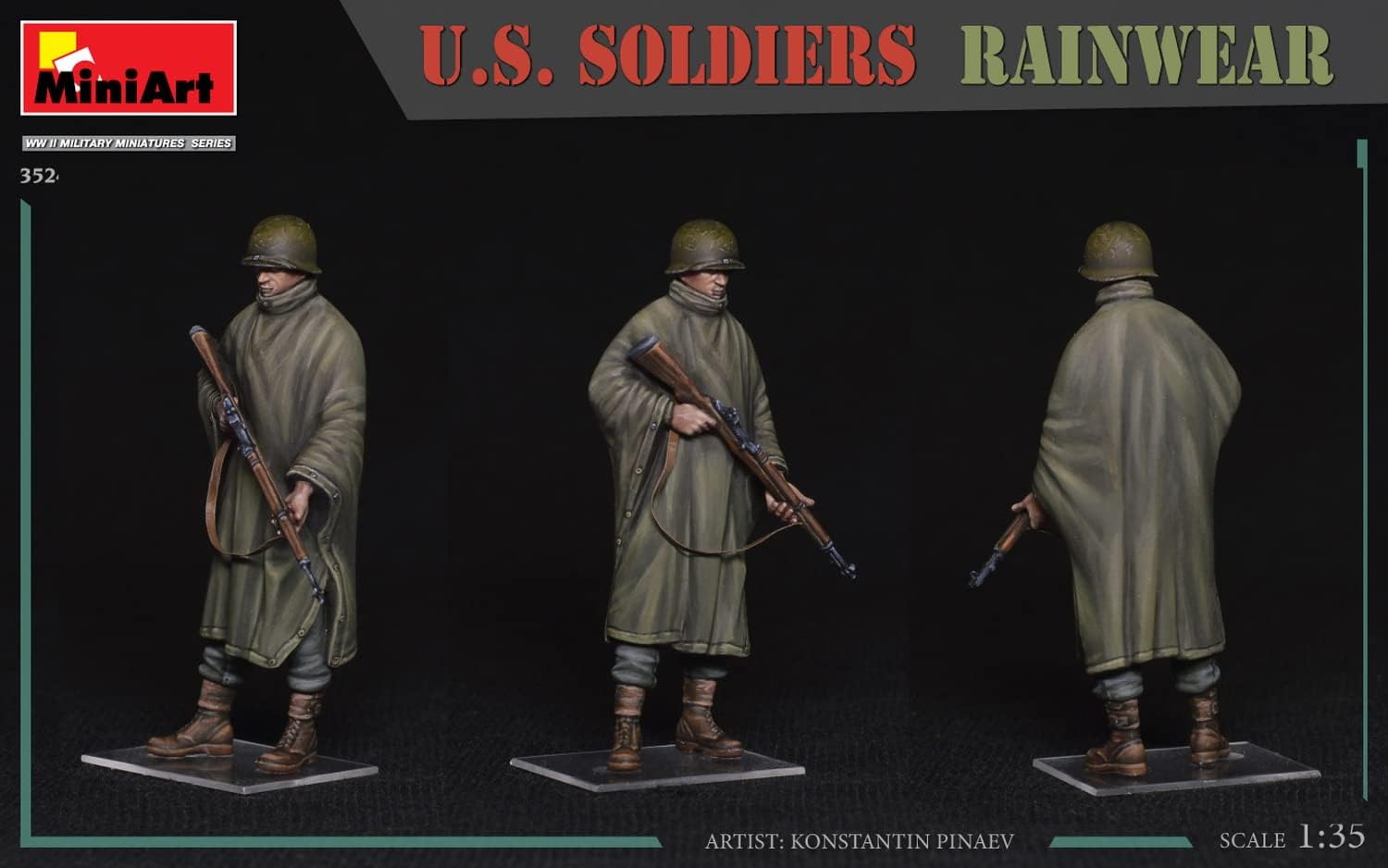 MiniArt MIN35245 1:35-US Soldiers in Rainwear, Molded Color