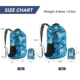 4Monster Hiking Daypack,Water Resistant Lightweight Packable Backpack for Travel Camping Outdoor (Navy Blue, 16L)