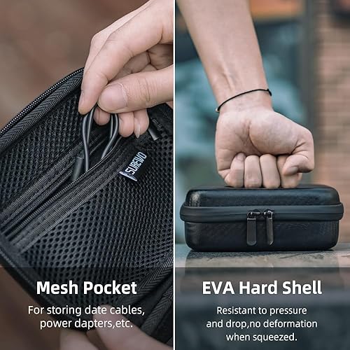 Miniatura 5 de SUREWO Osmo Pocket 3 Mini Case, bolsa protectora de almacenamiento de PU portátil para DJI Osmo Pocket 3 Kit estándar y DJI Osmo Pocket 3 Power