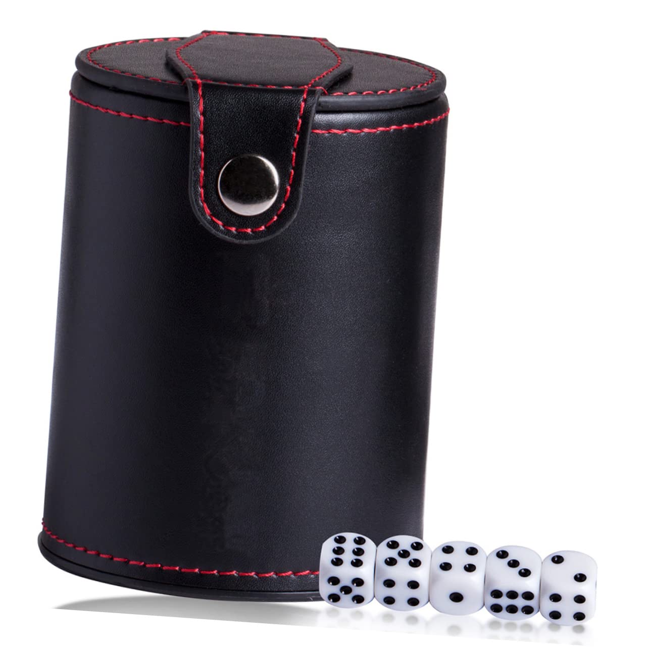 BESTonZON 3 Sätze Würfelbecher-Set Würfelbecher aus Kunstleder Halter für Spielwürfel Würfel Zahlenwürfel Tassen stapeln Werkzeug Aufbewahrungsbehälter für Würfel aus Leder Pu