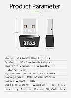 Vista 7 de Adaptador USB Bluetooth 5.3 para PC, compatible con Windows 11/10/8.1/7,5.3+EDR Bluetooth transmisor receptor inalámbrico para escritorio, portátil