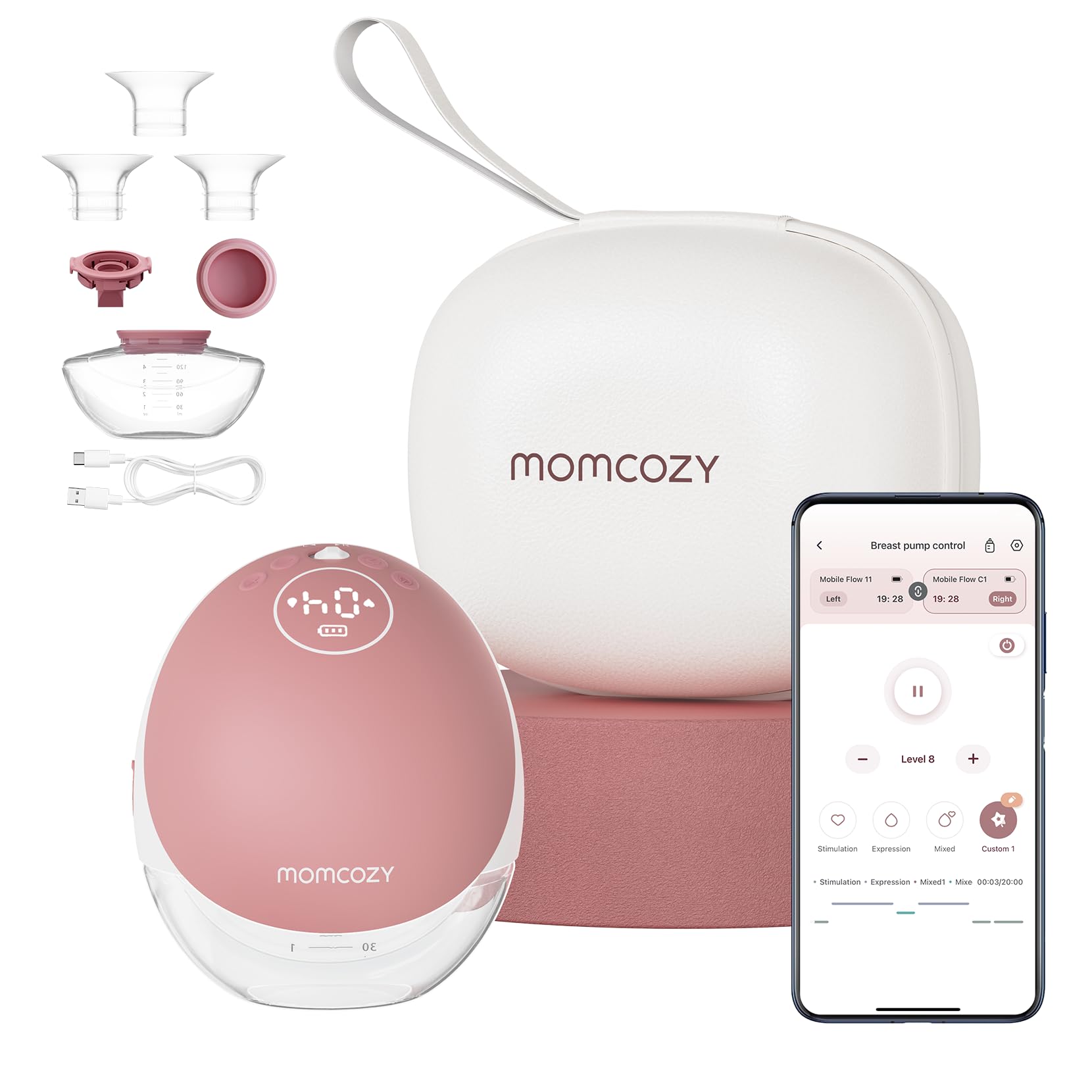 Momcozy Freihändige Milchpumpe Elektrisch & App