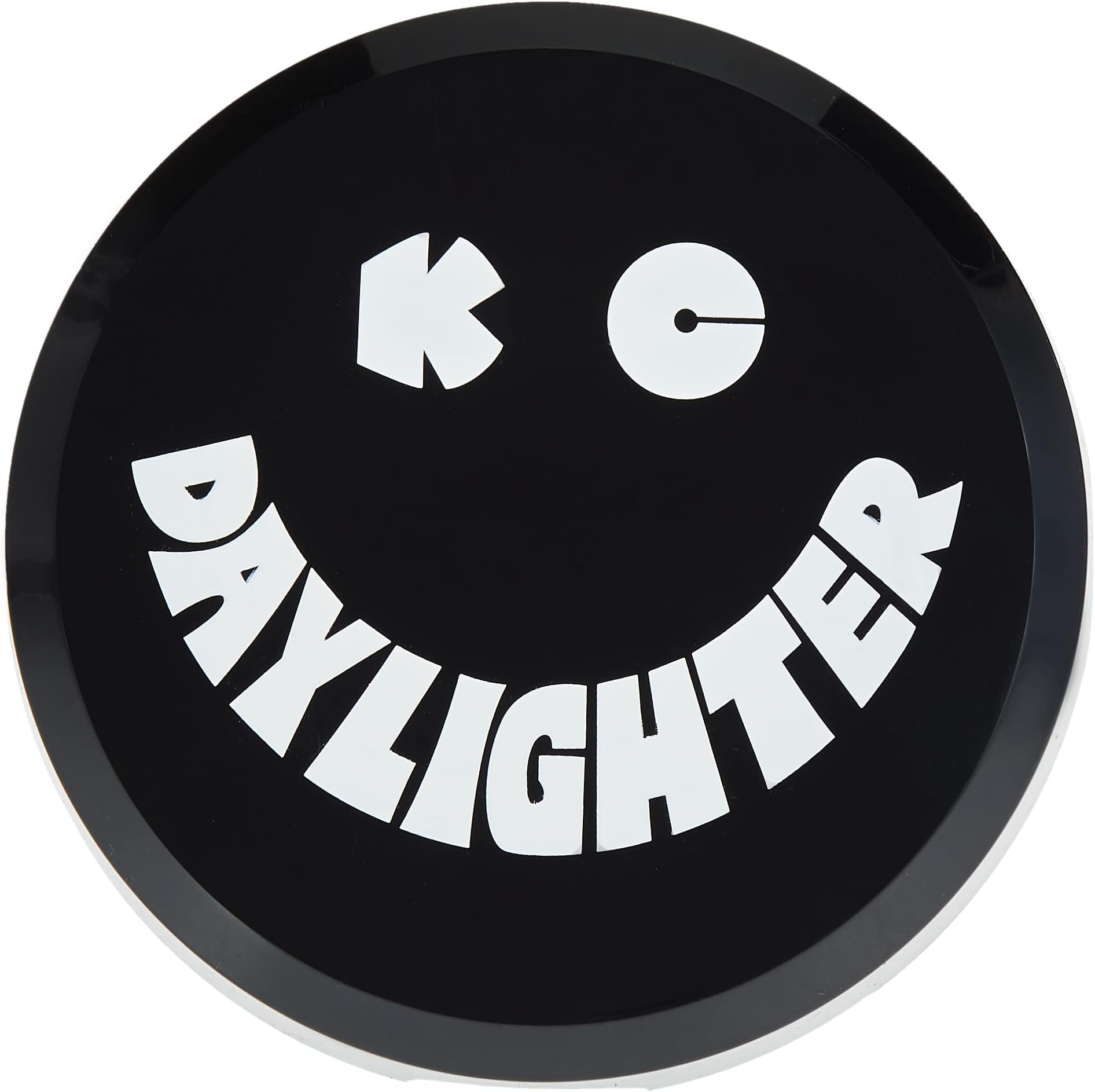 5200 6" Round Black Plastic Light Cover w/White KC Daylighter Logo - Single Cover