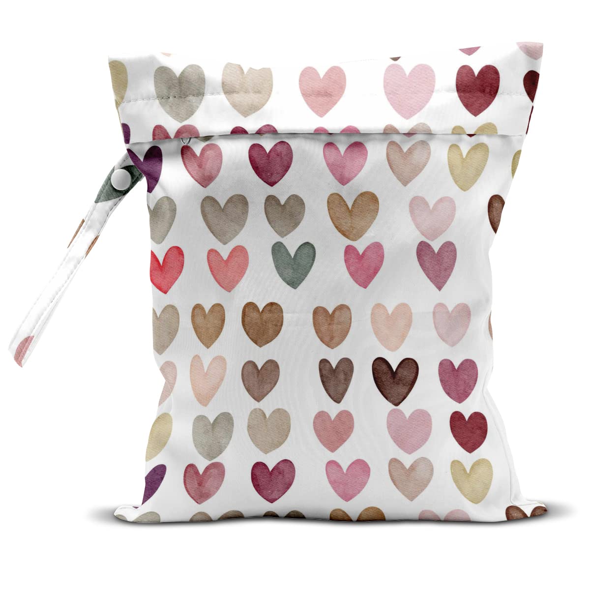 Wet Bag, Wet Dry Bag, Wet Bag for Swimsuit, Travel, Beach, Pool, Diapers, Dirty Yoga Gym Clothes, Toiletries, Makeup Bag, Daycare Soiled Items, Waterproof Reusable Boho Heart