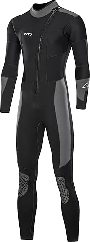 Vista 11 de ZCCO Traje de neopreno de 0.197 in para hombre, traje de buceo ultra elástico de cuerpo completo con cremallera frontal para esnórquel, buceo