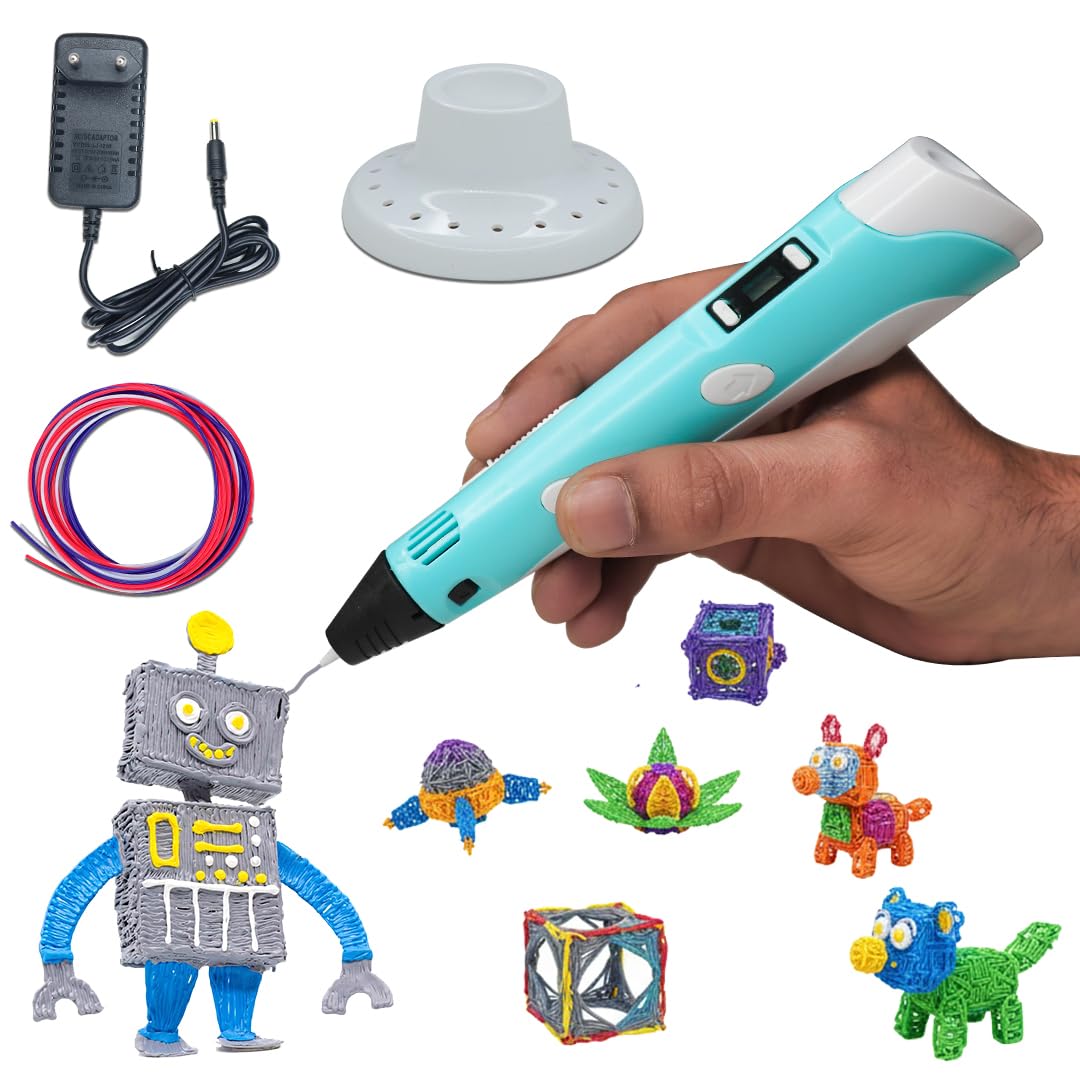 Electronic Spices 3D Printing Pen with LCD Display & 3 Meter Each PLA Filament Refills & Power Adapter for Art & DIY Projects-image-28
