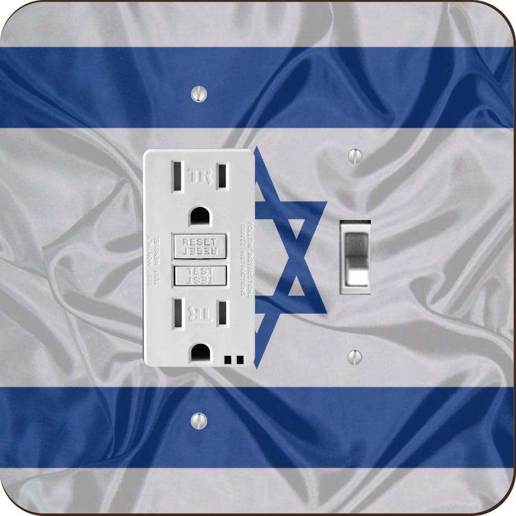 Israel Flag - Double Rocker Light Switch Cover - Double Rocker Switch Plate