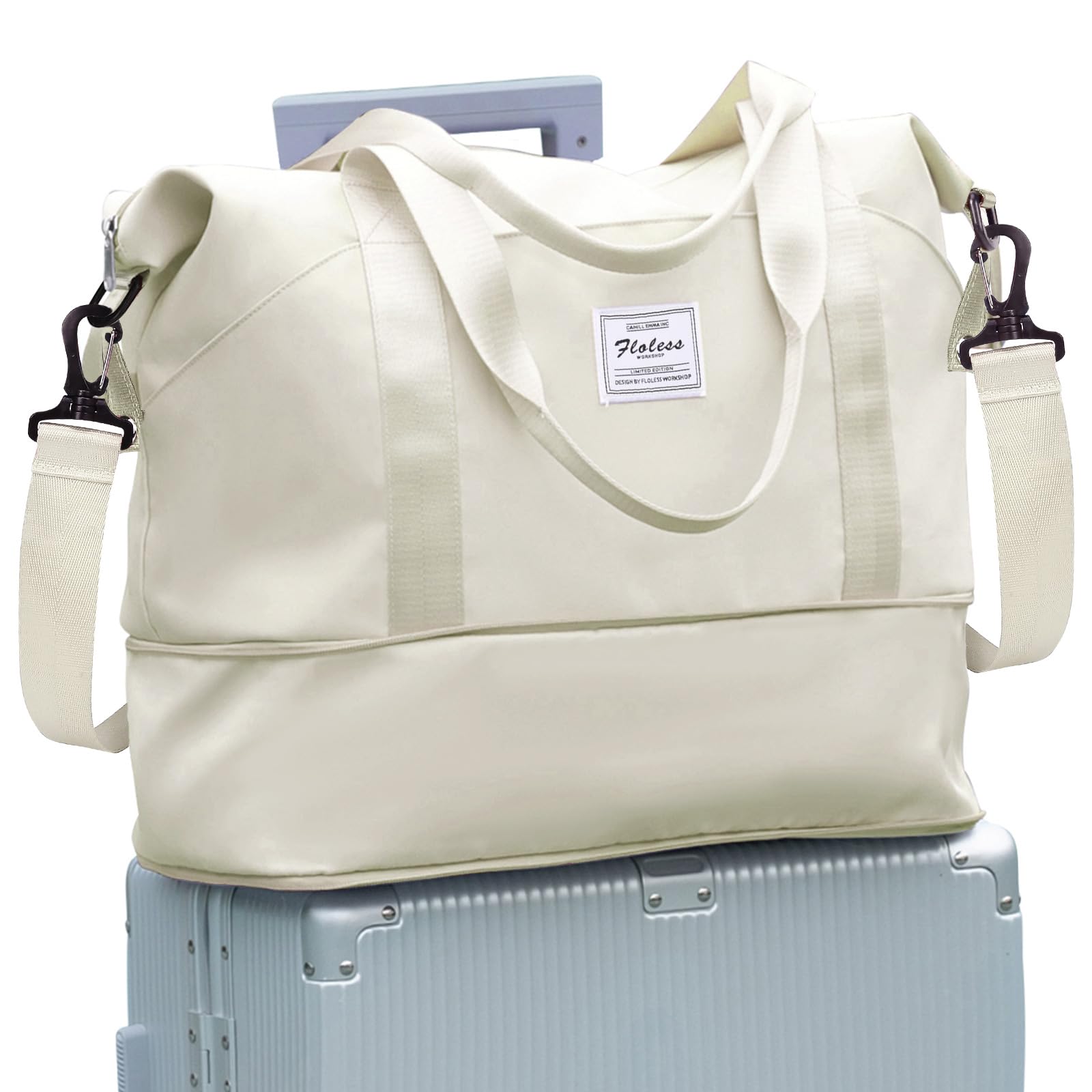 40x20x25 Ryanair Borsa da Viaggio Bagaglio a Mano Borsone da Viaggio Espandibile Borsa Palestra Borsone Palestra Valigia Borsa da Weekend Borsone Valigia Borsa a Mano,J7-Bianco