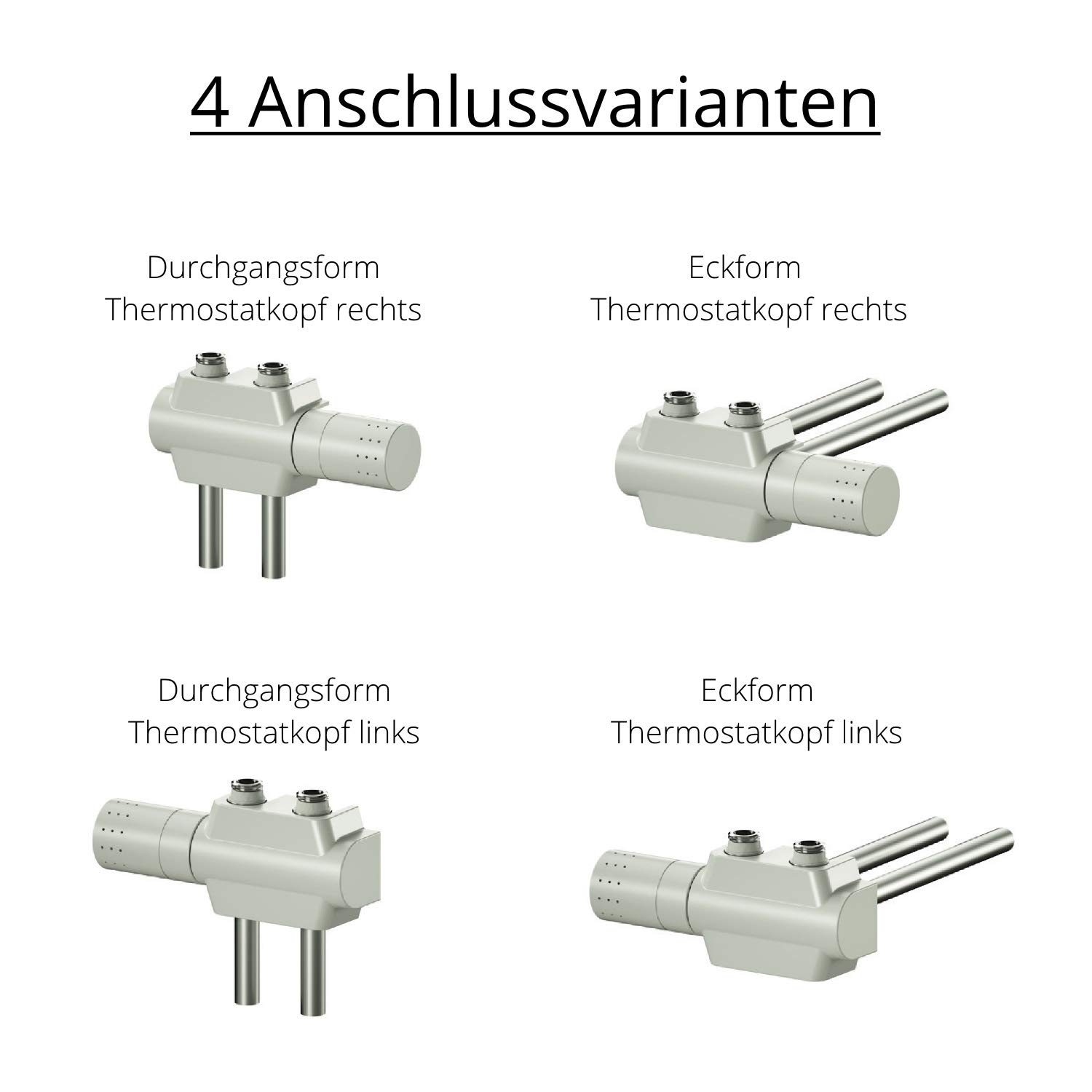 Mittenanschlussgarnitur Multiblock-Set inkl. Thermostatkopf und Blende in Chrom