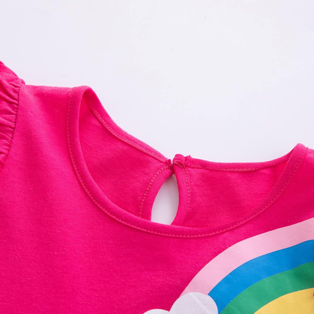 Kids Girls Summer Casual Unicorn Dresses Cotton Short Sleeve Crew Neck Dress 2-7 Years - Image 3