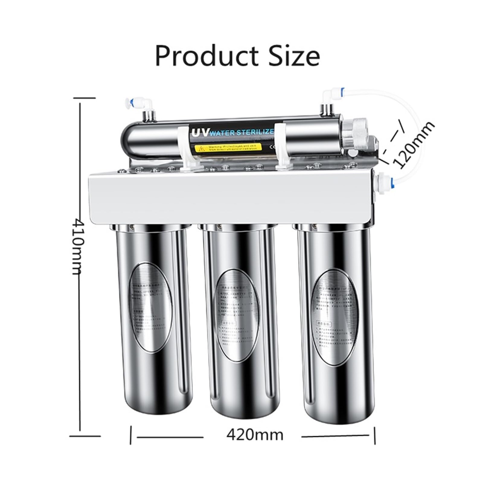 Filtre Osmose Inverse, Stérilisateur UV purificateur d'eau en 4 étapes, filtre à eau sous évier de cuisine for système de Filtration d'eau potable domestique