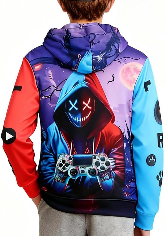 Boys Hoodies for Men Graphic Pullover, 3D Print Video Gaming Sweatshirt for Teenager (XS-XL) - Image 4