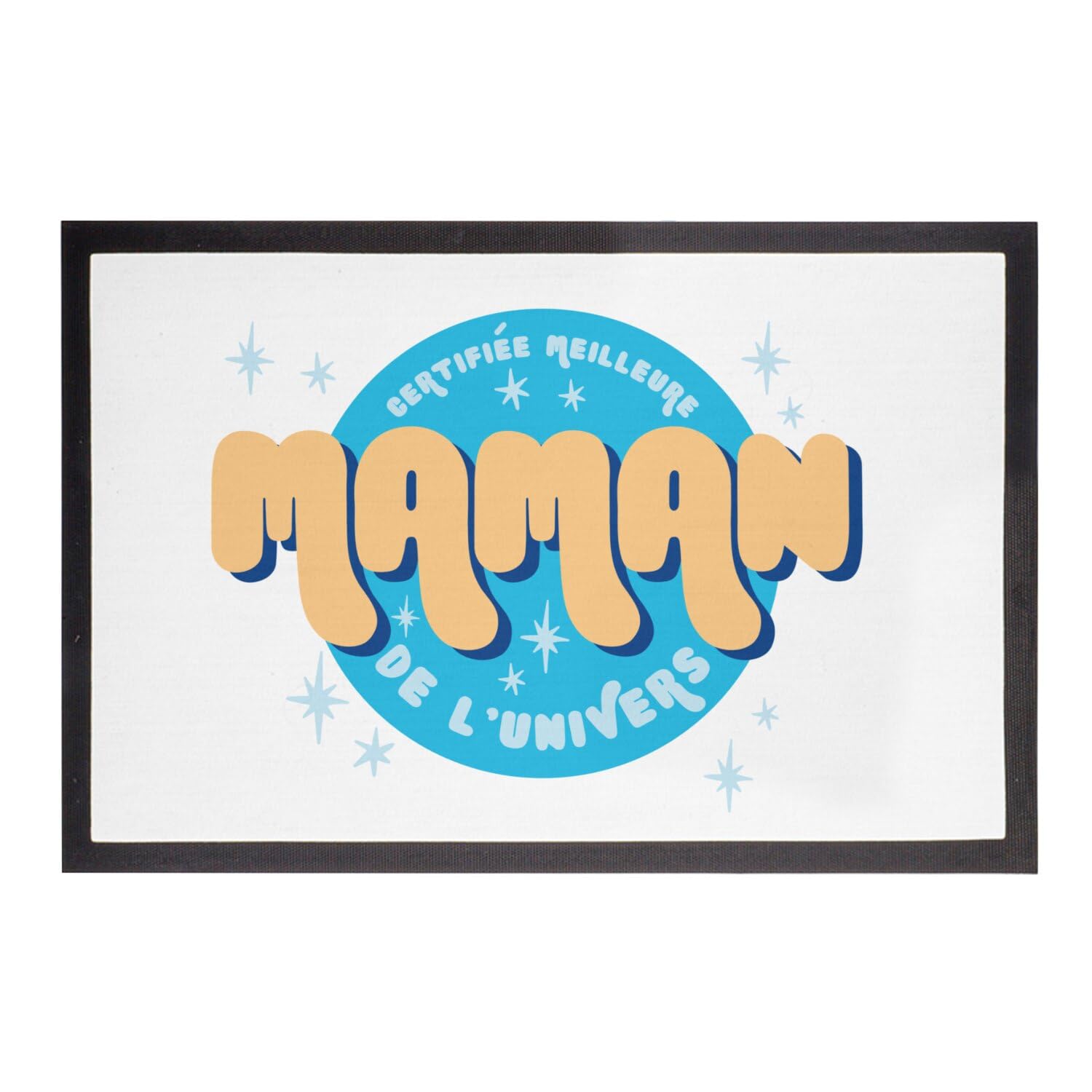Paillasson Blanc 75x50cm Meilleure Maman de l'univers tapis d'entrée imprimé cercle famille