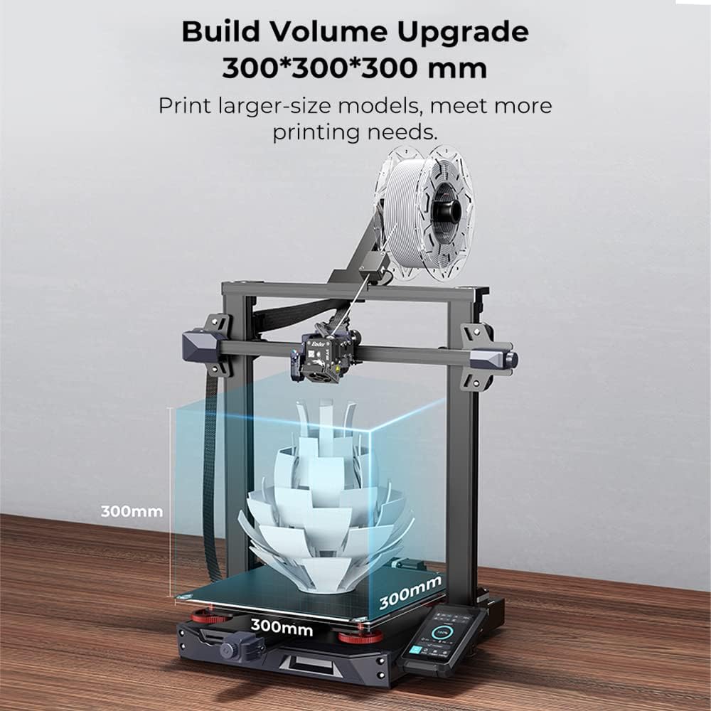 Creality Ender-3 S1 Plus 3D Printer Ender-3 S1 Pro Upgrade with 300 * 300 * 300 mm Build Volume CR Touch Auto-Leveling Sprite Dual-Gear Direct Extruder Dual Z-Axes