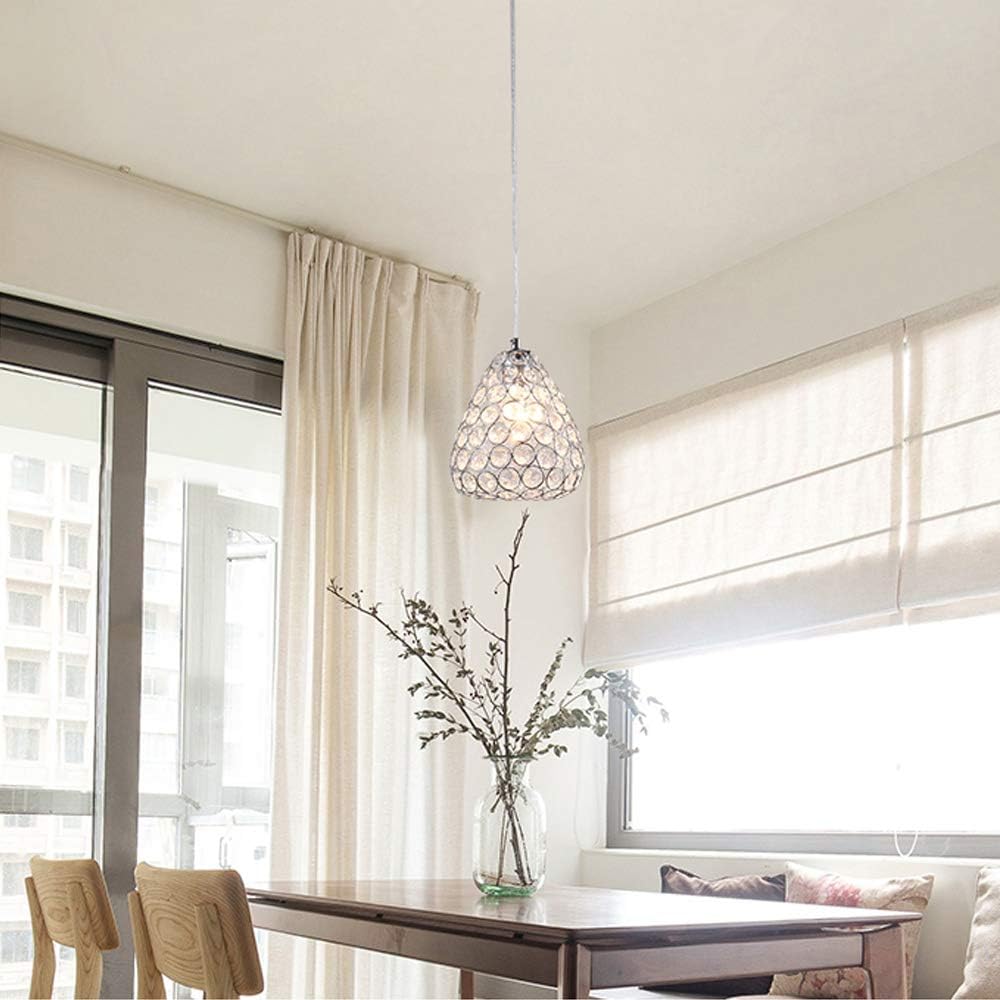 ANYE Chandelier Set with 3.2 ft Wire H-Type Track White Crystal K9 Lampshade Nordic Loft Style Ceiling Lamp Minimalist Retro Pendant Light Bulb Sold Separately GD-TB0978