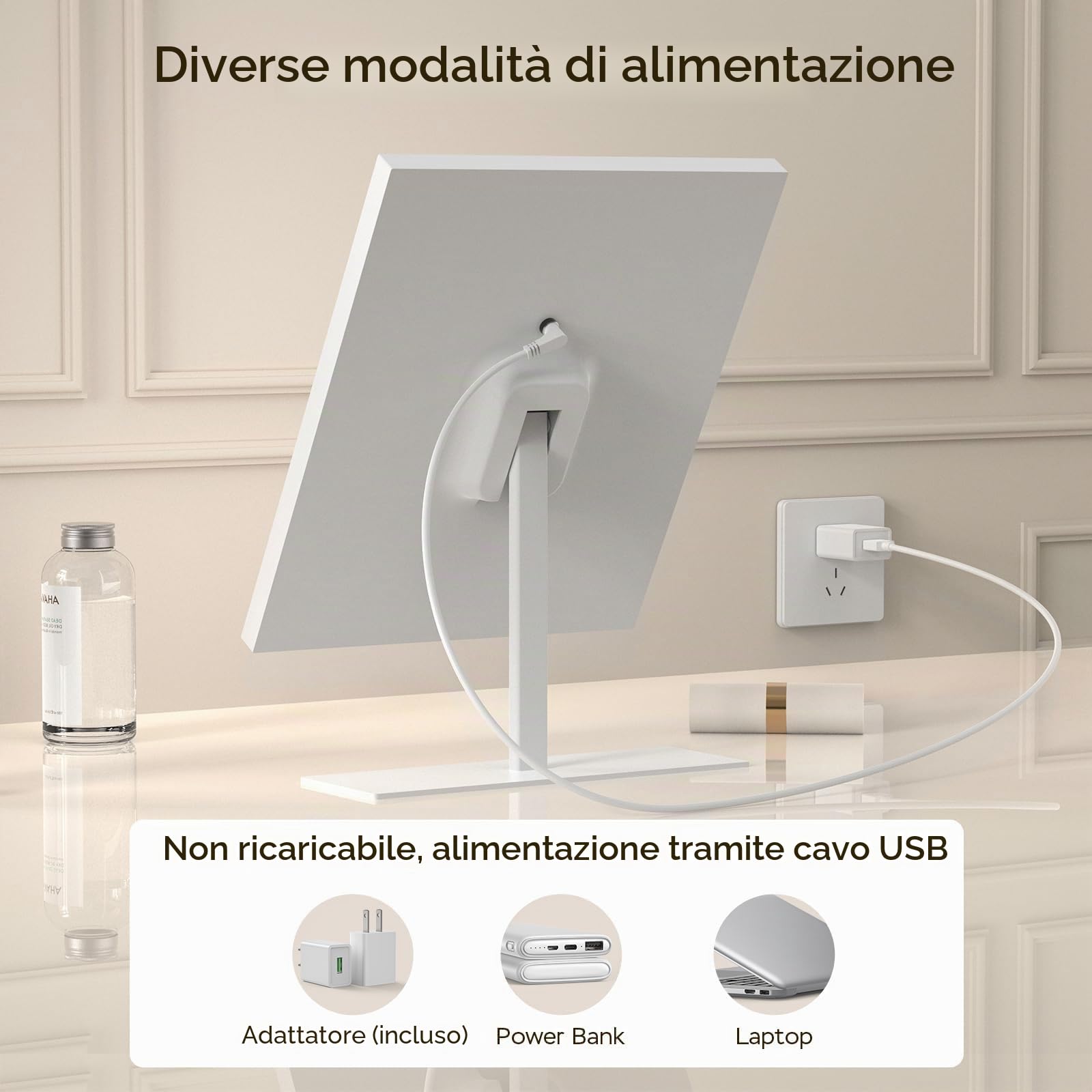 ANTENLICHT Specchio Trucco con Luci, Specchio LED con 3 Modalità Colore, Luce Dimmerabile, Hollywood Specchio per Trucco con Controllo Smart Touch, Regalo per Ragazze Adolescenti (Bianco)