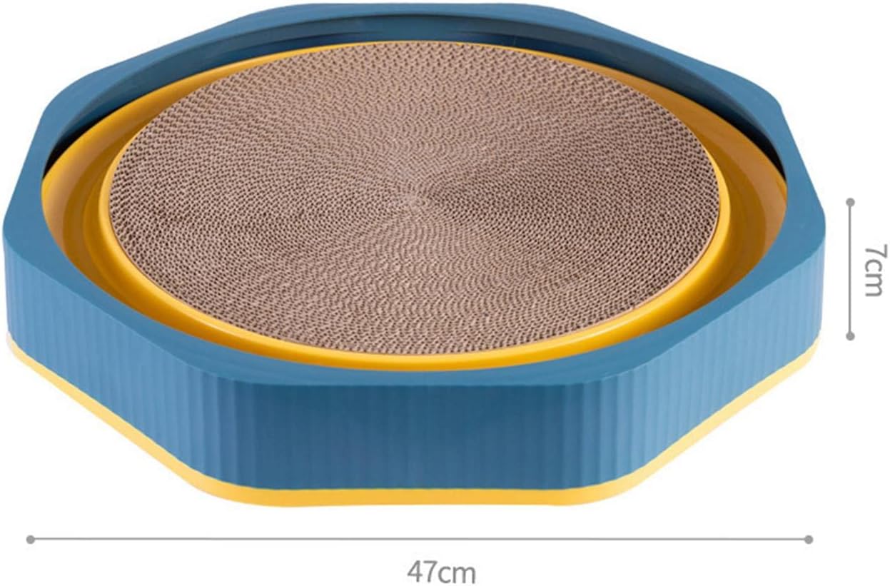 Cats Scratcher Bowl, Claw Scratching Board, Round Grind Claws Crafts, Corrugated Indoor Convenient Anti Slip, Pet Supplies, Cat Cardboard Bed, Blue