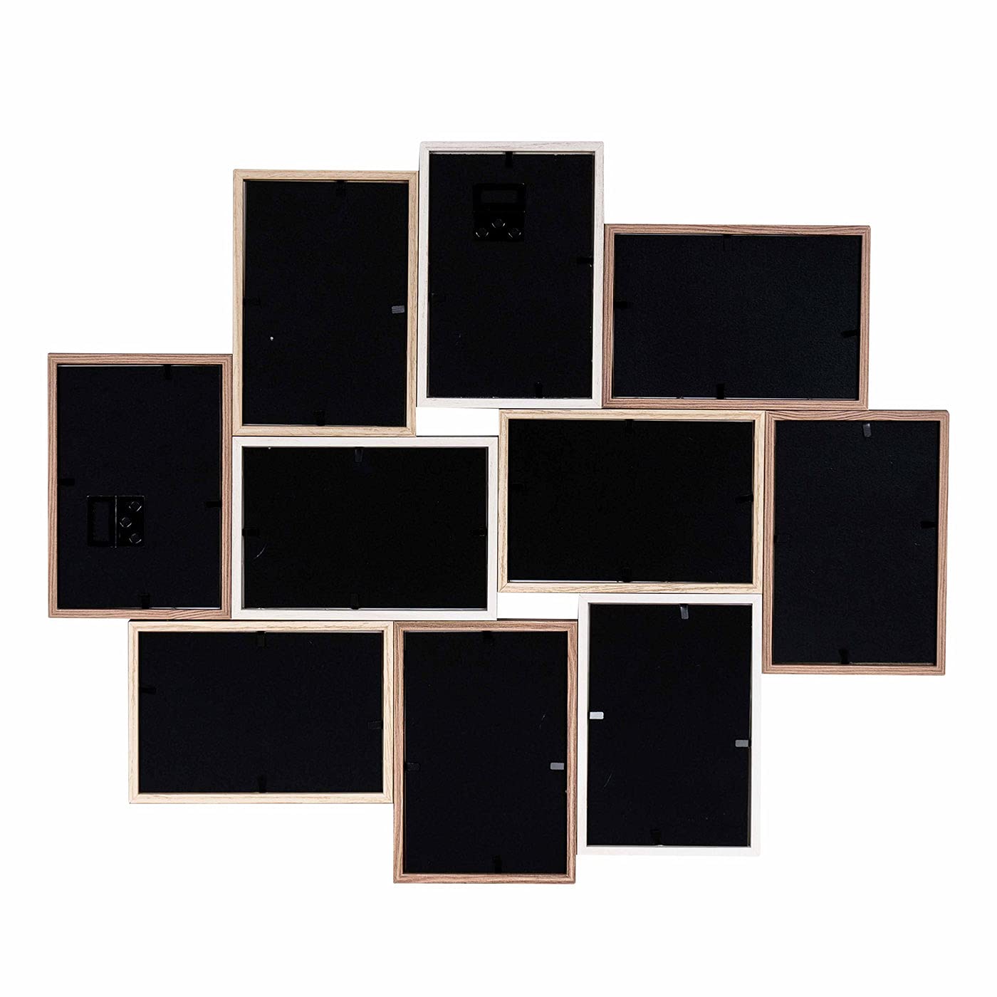 Cadre Photo Pour 4 Photos 10 X 15 Cm - En Bois MDF Naturel - Décoration Murale - Collage Photo