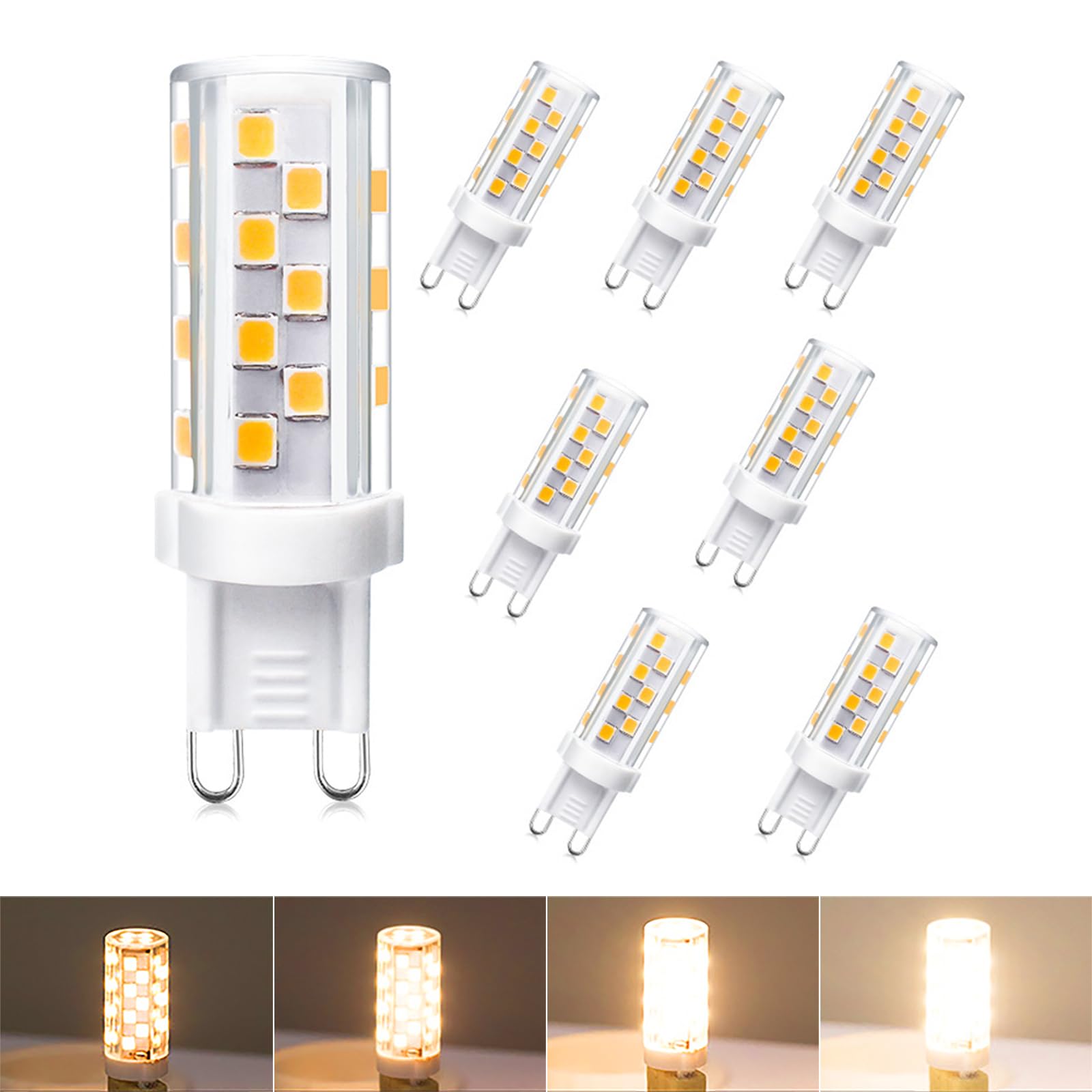 DAIHHZA G9 LED Bulbs Dimmable 3.5W Warm White 2700K Equivalent to 30W 40W Halogen, 350 Lumen, 360 °Beam Angle, Non Flicker