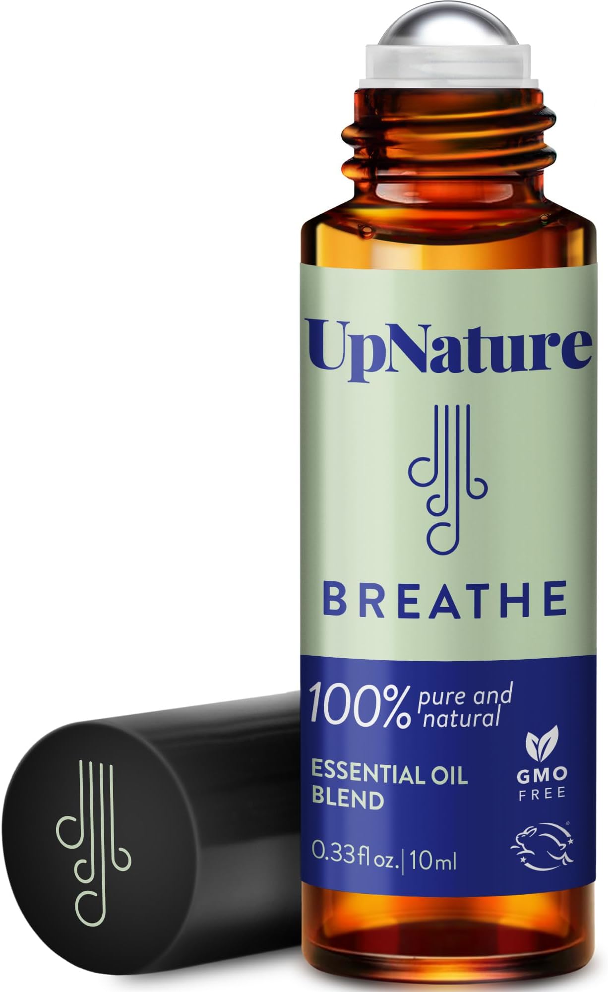 Breathe Essential Oil Roll On Blend โ Natural Breathing Support - Premium Quality Essential Oils for Skin - Pure Blend of Peppermint, Tea Tree & Eucalyptus Oil