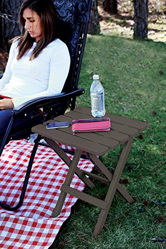 Camco 21048 51886 Mocha Large Adirondack Portable Outdoor Folding Side Table, Perfect For The Beach, Camping, Picnics, Cookouts & More, Weatherproof & Rust Resistant #TOP2
