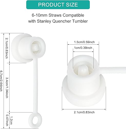 Miniatura 6 de Cfyouend Paquete de 4 fundas para popotes compatibles con vasos Stanley All OZ y otros, de 0.394 a 0.394 pulgadas, tapas reutilizables para popotes,