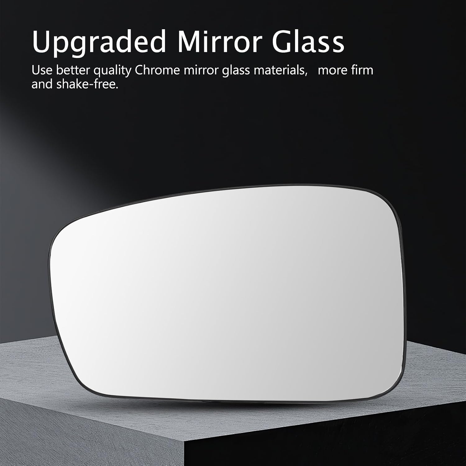 Driver Left Side Mirror Glass Replacement with Backing Plate, Compatible with 2011-2014 Hyundai Sonata, Power Adjust & Heated Defrost, Convex Lens, Replaces OE 87611-3Q010
