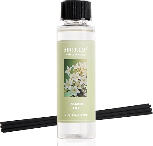 Miniatura 13 de Airkeep Juego de difusor de varillas – 3.38 onzas líquidas (3.4 fl oz), difusor de aroma de bambú para el hogar, incluye 8 varillas difusoras