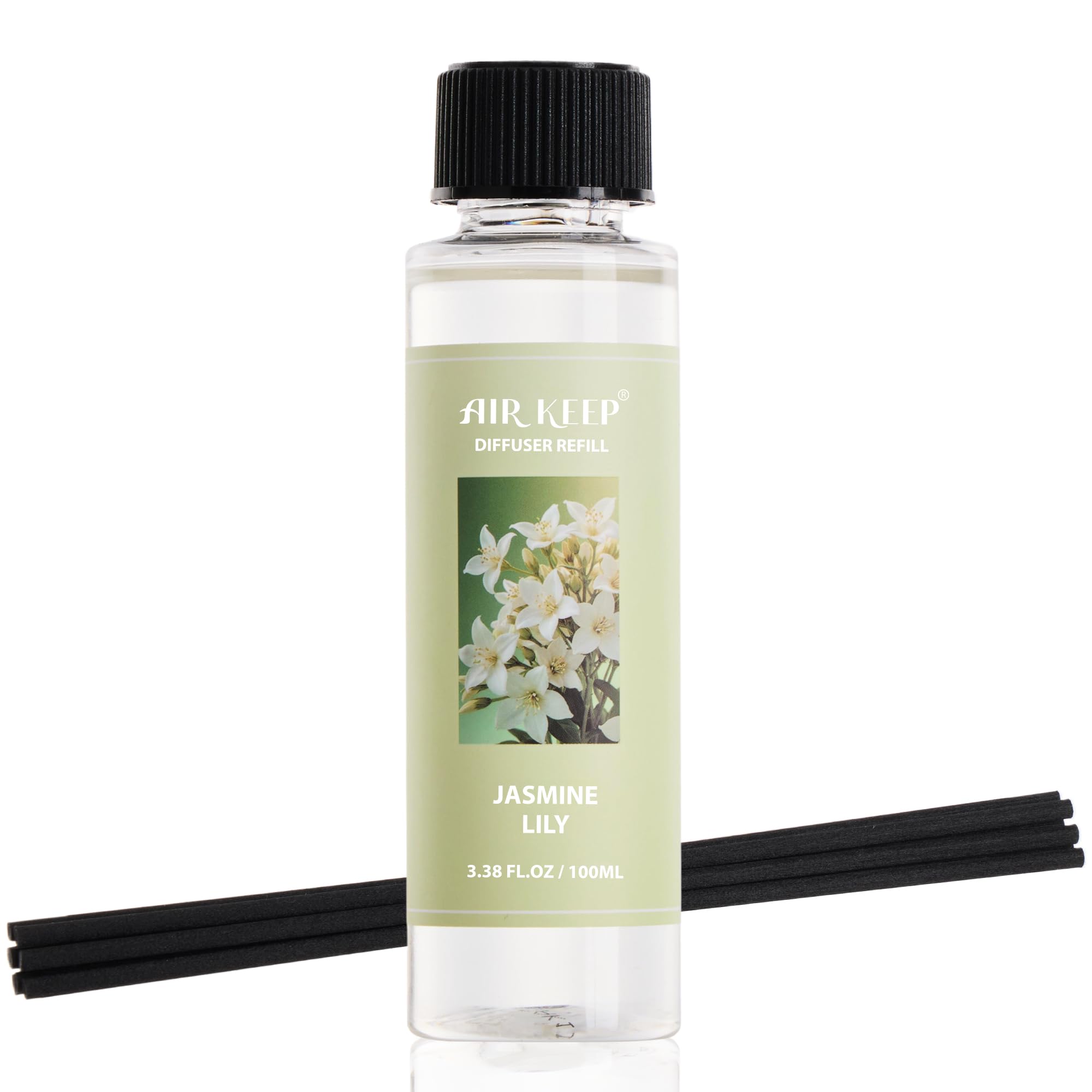 Airkeep Reed Diffuser Oil Refill/Jasmine Lily/3.38 oz / 1 Pack/Air Freshener &amp; Aromatherapy Essential Oil Blend for Home Fragrance – Scented Refill Oil for Bathroom, Bedroom &amp; Home Decor