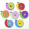 NAMVO 100 pieces multicoloured cartoon animal 2 holes wooden sewing buttons nail