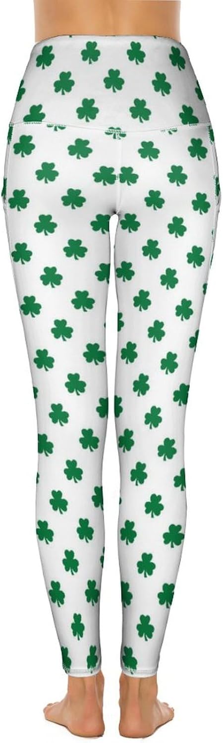 St. Patrick's Day Women Leggings High Waist Yoga Pants with Pockets for Women Tummy Control Workout Trousers - Image 3