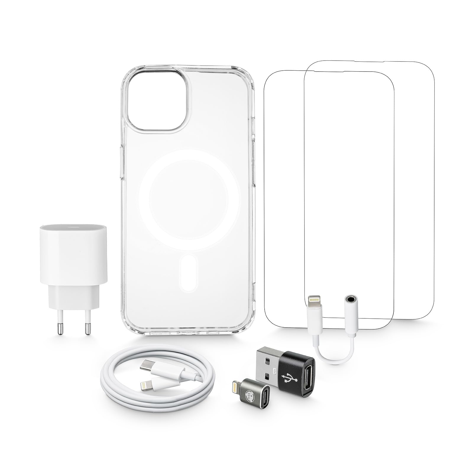 Kit 4 En 1 Accessoires OUKITEL C61 - 2 Câbles USB-C, Adaptateur Secteur Et Allume-Cigare