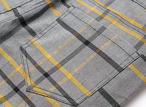 Keevoom Plaid Slim Fit Dress Pants For Men Tapered Golf Skinny Stretch Chino Pants Mens Casual Slacks Suit Striped Business(T6,32) #TOP4