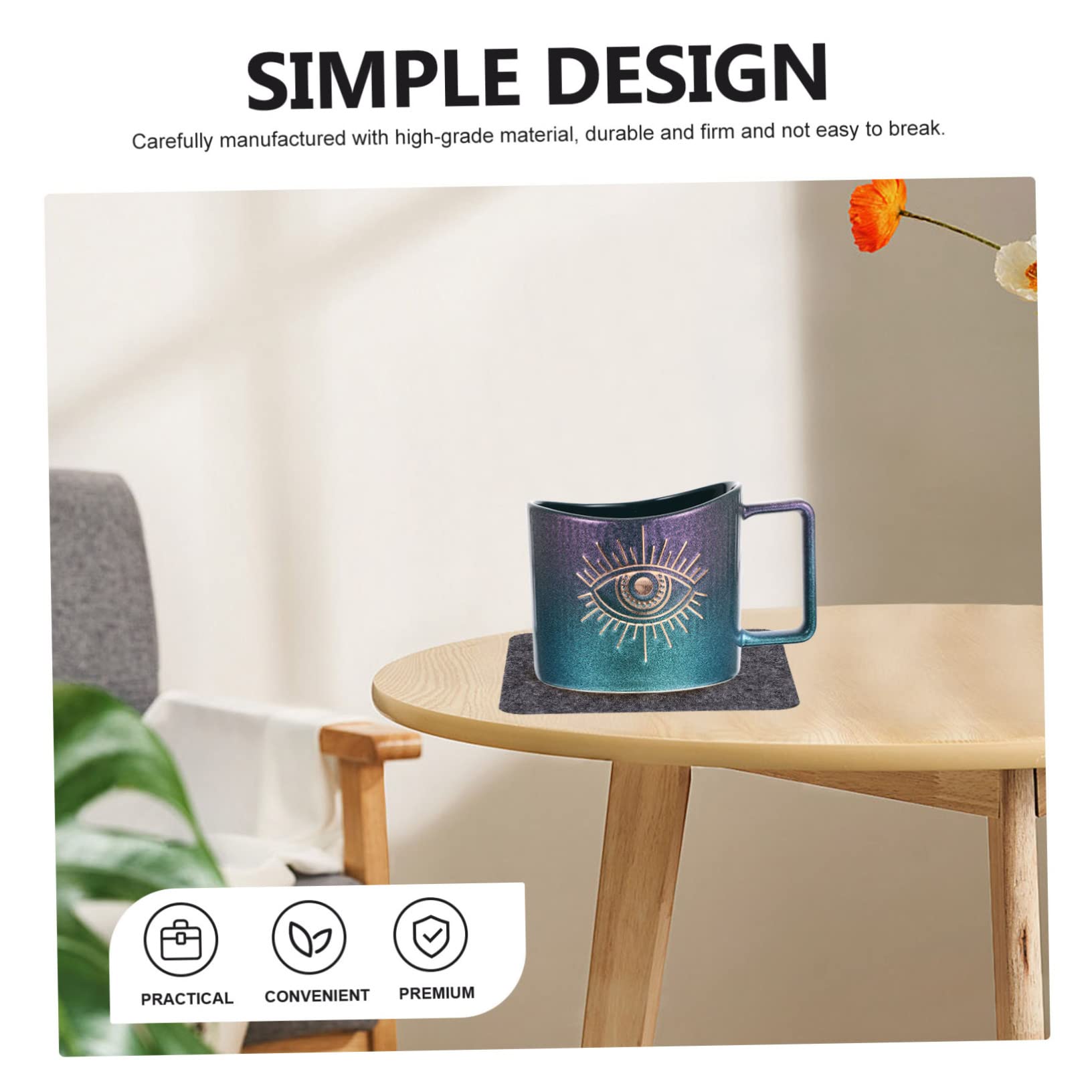 PRETYZOOM 12pièces sous-Verres Liège Et Feutre Set De Coupelles Décoratives pour Tasses De Thermique Et Esthétique pour Table à Manger