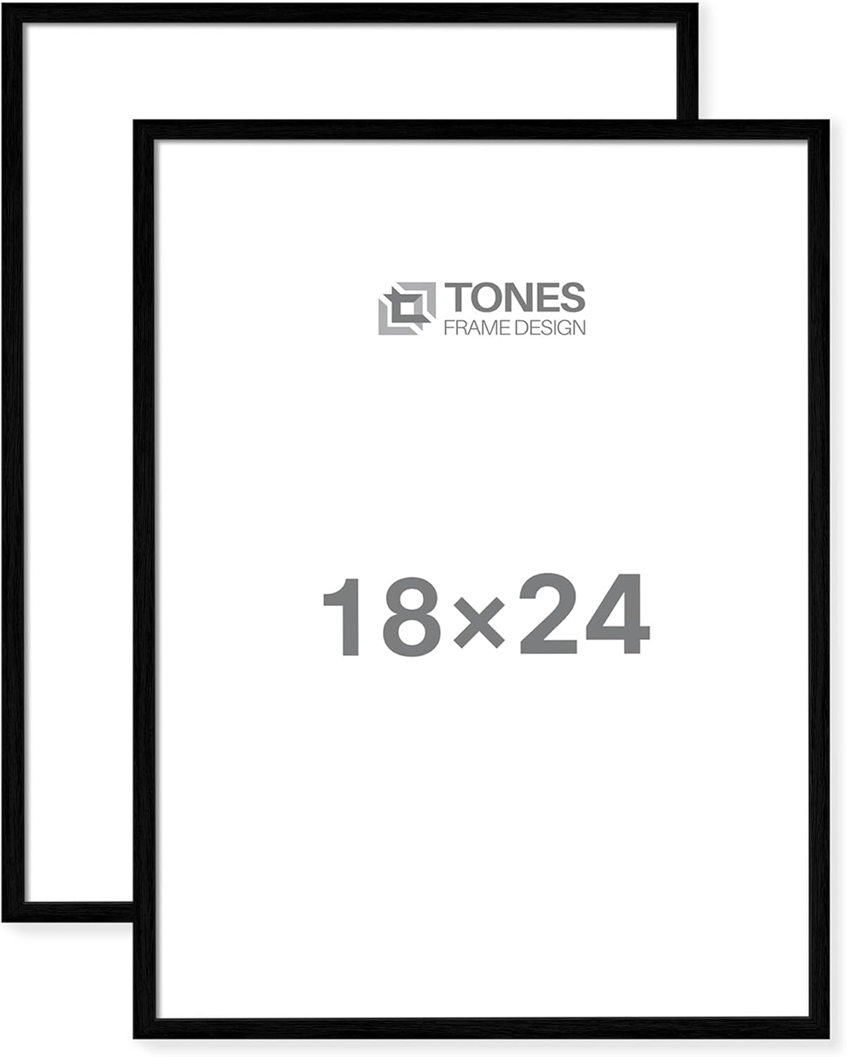18x24 Picture Frame Set of 2, 18x24 Black Picture Frame with HD Plexiglass, Poster Frame for Vertical or Horizontal Wall Mounting Display