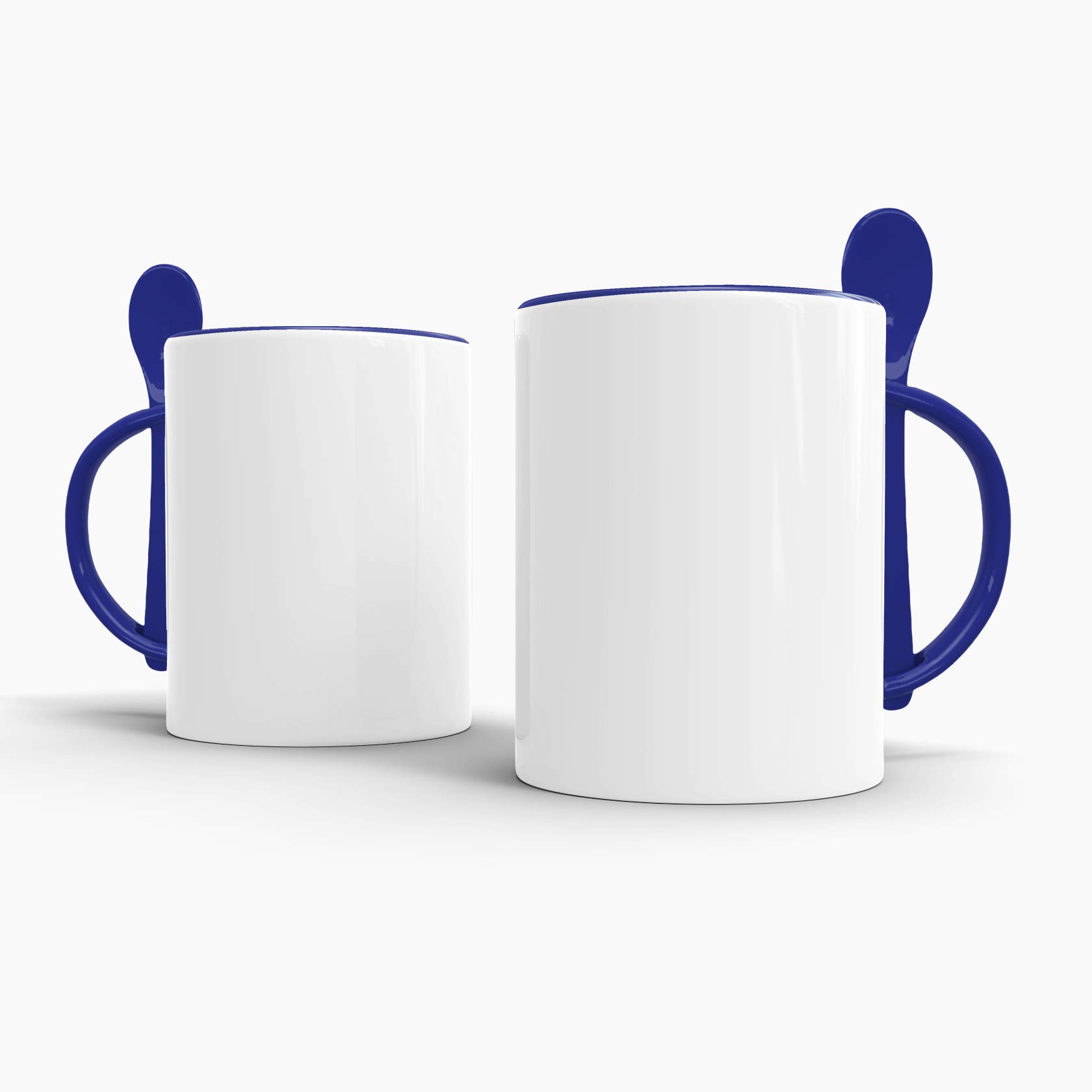 Bastel-Tassen ohne Druck zum Bemalen aus Hochwertiger Keramik Einzeln oder im Set/Mug/Cup/Becher/Pott - Löffeltasse Klassik Dunkelblau 24er Set