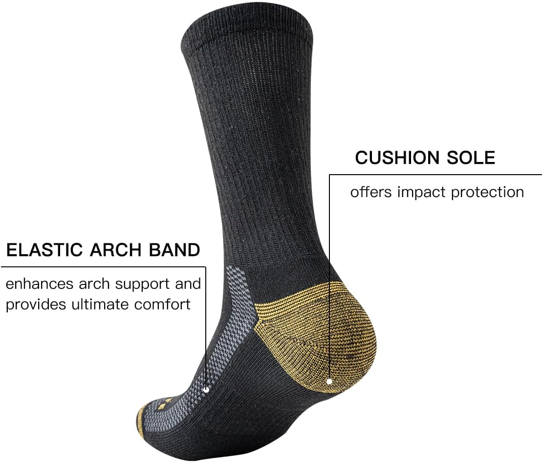 JOYNÉE 5/10 Pair Mens Lightweight Breathable Cushioned Athletic Crew Socks for Men Moisture Wicking Work Running Size 9-12-15 - Image 5