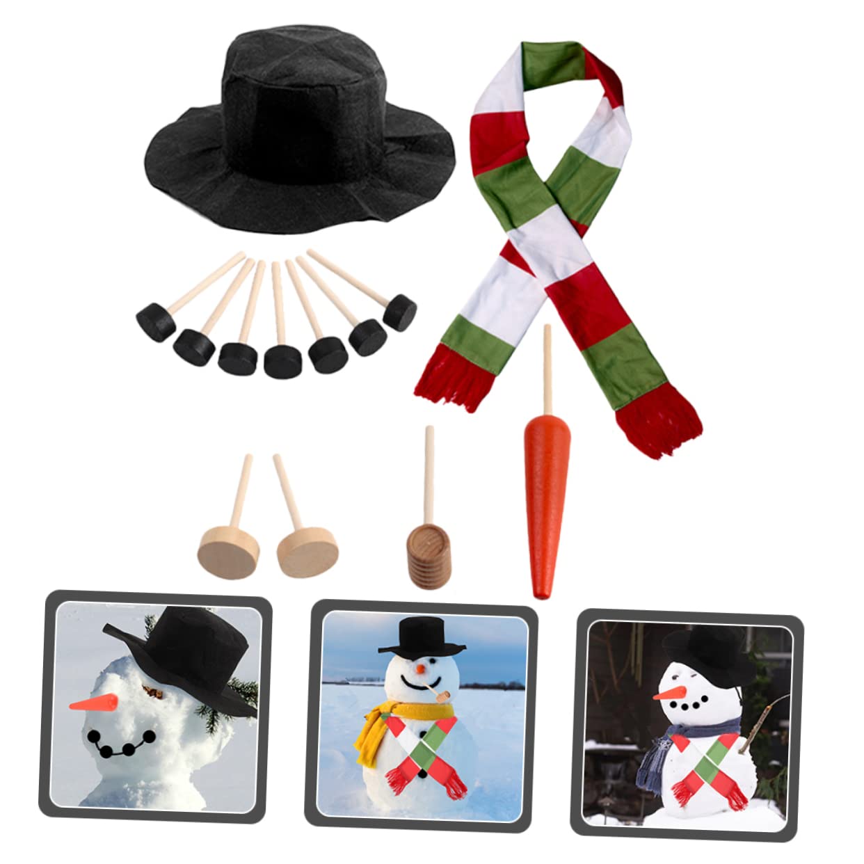 MAGICLULU 4 Set Pupazzo di Neve Vestito Decori di Pupazzo di Neve di Natale Pupazzi di Neve Pupazzo di Neve Che Fa Oggetti di Scena Accessori per Vestire Il Pupazzo di Neve Gnomi Stoffa