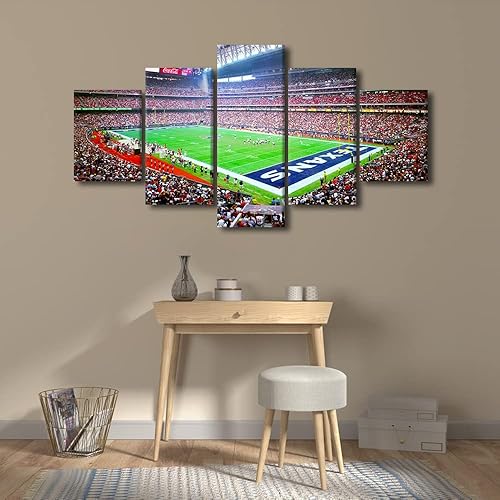 Vista 474 de Cuadros de estadios deportivos de fútbol americano de Minnesota, cuadros de vikingos, 5 paneles, lienzo para pared, arte de pared del estadio