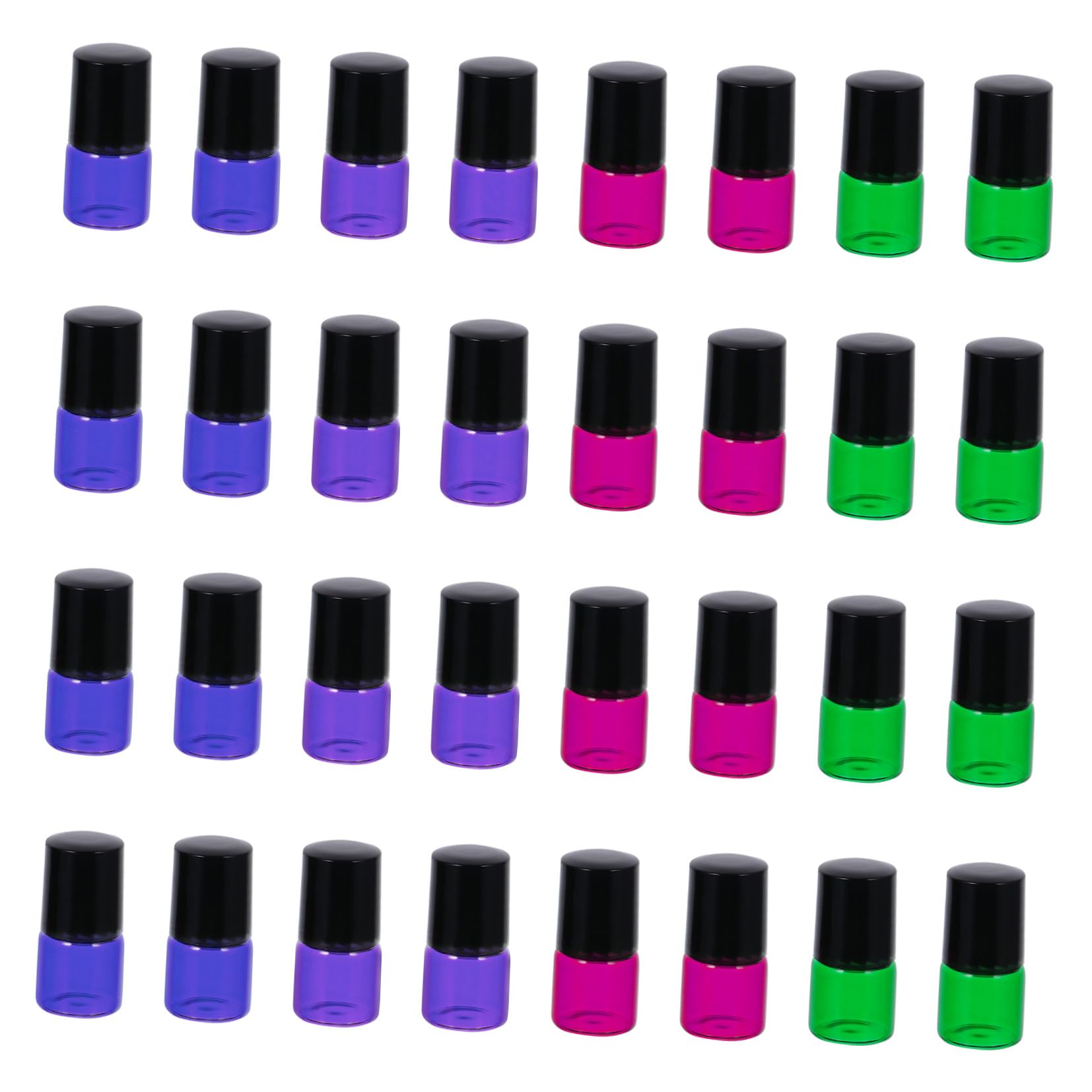 Set da 40 Bottiglie in Vetro Roll On per Olio Essenziale e Profumo, Design Portatile Pallina a Rullo, per Viaggi e Uso Quotidiano