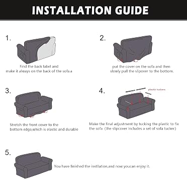 Qubjus Modern Couch Cover Stretch Loveseat Sofa Cover for 2 Cushion Couch Solid Color Non Slip Washable Furniture Protector Sofa Slipcover for Home Decoration(Medium, Red)