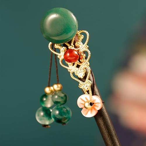 Miniatura 3 de Palillos de pelo de madera de 7.08 pulgadas para moños, palillos chinos para mujer, horquillas para cabello largo (2 unidades)